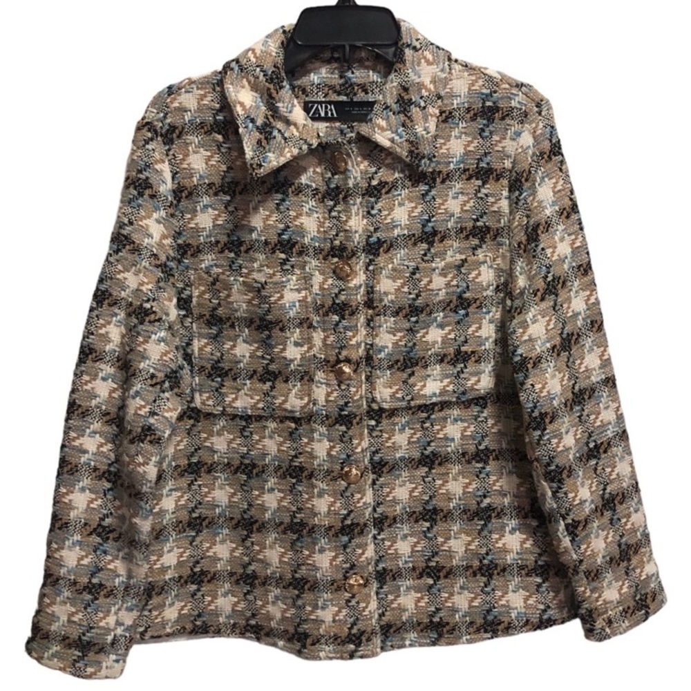 Zara Multi Color Button Front Shacket - Picture 9 of 11